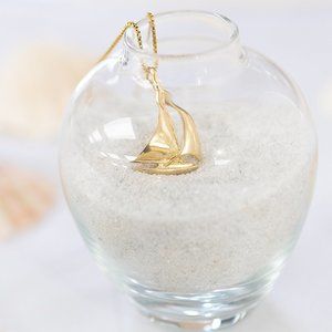 14k Yellow Gold Sailboat Pendant